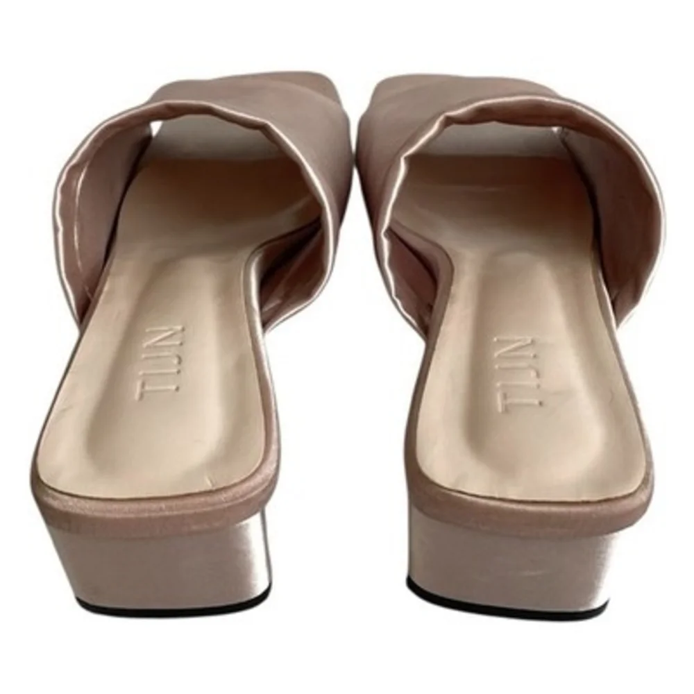 TIJN Katrin Women’s Mule Shoes Dusty Pink Satin Low Heel Slides Size 9